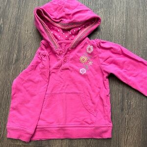 Faded Glory Pink Kids Hoodie with Embroidered Flowers vintage